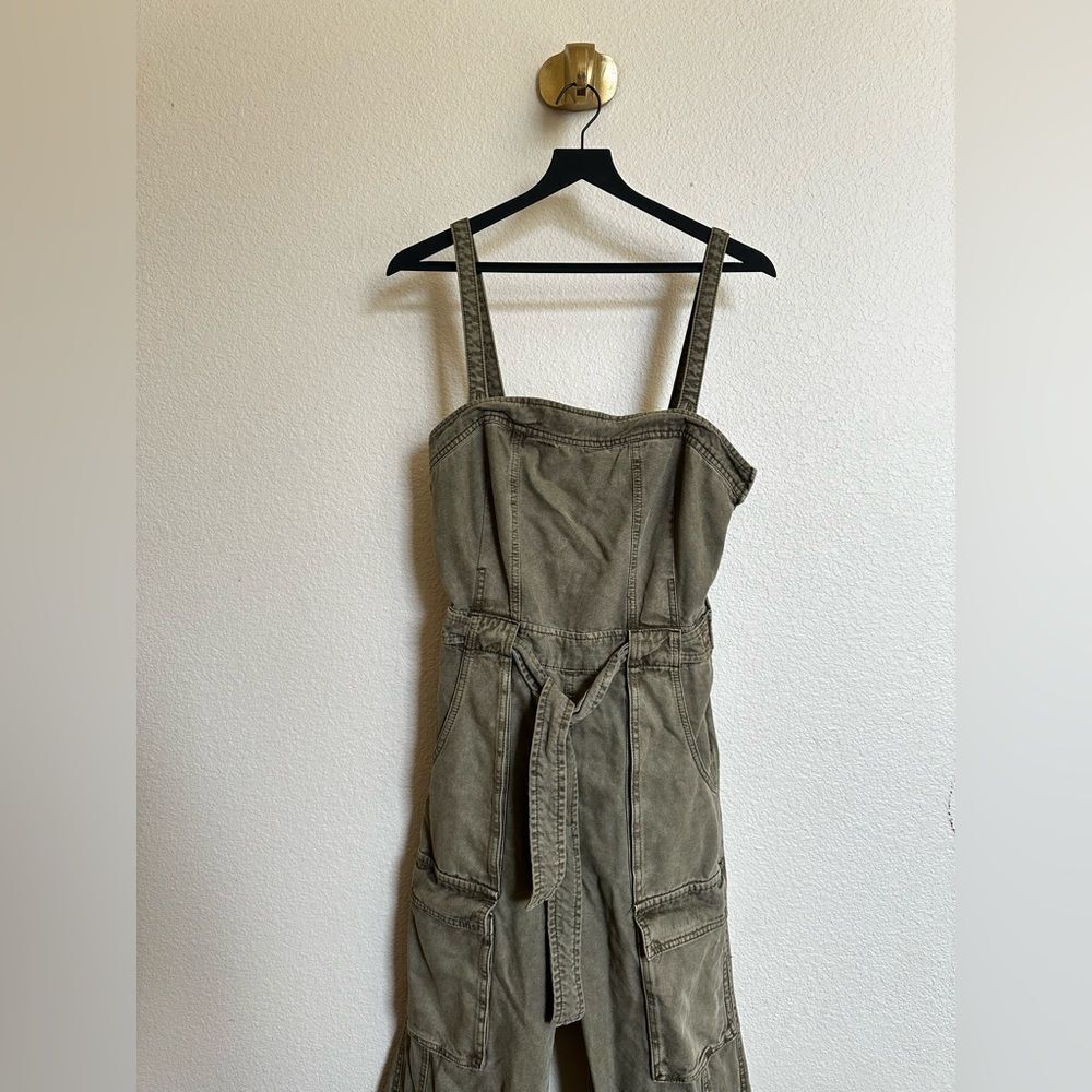Free People Olive Green Utility Jumpsuit